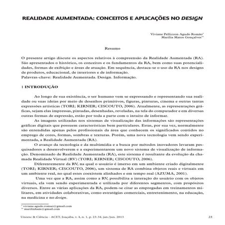 Realidade Aumentada (Augmented Reality) | PDF
