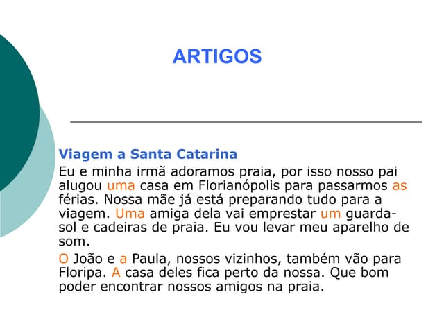 Artigos definidos