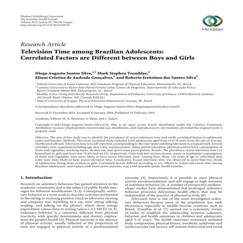 ASSOCIATION BETWEEN SCREEN TIME AND OBESITY IN CHILDREN AND ADOLESCENTS ...