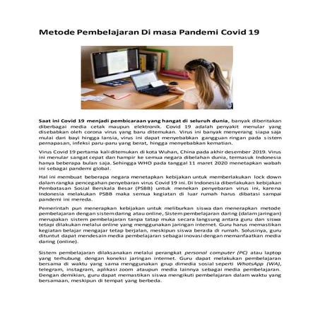 Pembelajaran di Masa Covid 19 | PDF