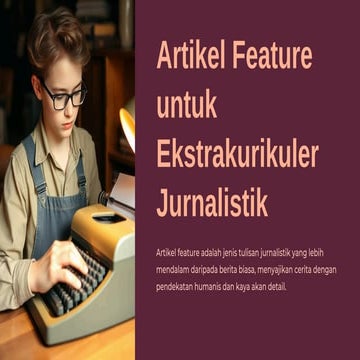 Pengantar Jurnalistik Menulis Feature Human Interest.ppt