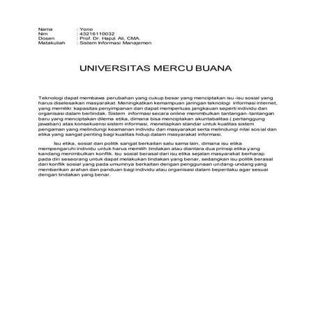 SIM 11, YONO, PROF. Dr. HAPZI ALI CMA, IMPLIKASI ETIS TI, UNIVERSITAS MERCU BUANA, 2017