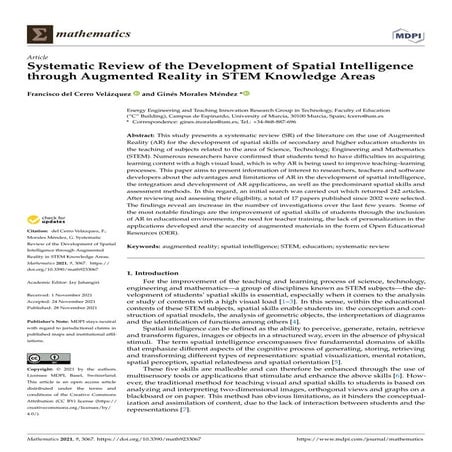 Systematic Review of the Development of Spatial Intelligence through Augmente...
