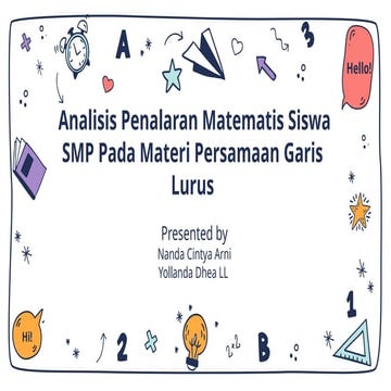 Analisis Penalaran Matematis Siswa SMP pada Materi Persamaan Garis ...
