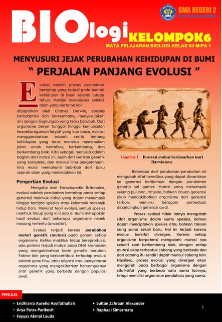 EVOLUSI MATERI KELAS 12 BIOLOGI SMA KURIKULUM 2013 | PPT