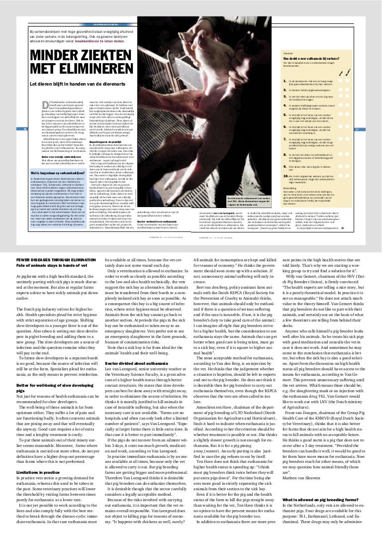 Euthanaseren Van Verzwakte Varkens Nog Steeds Een Taboe