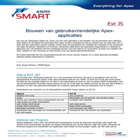 Artikel APEX & Ext JS 