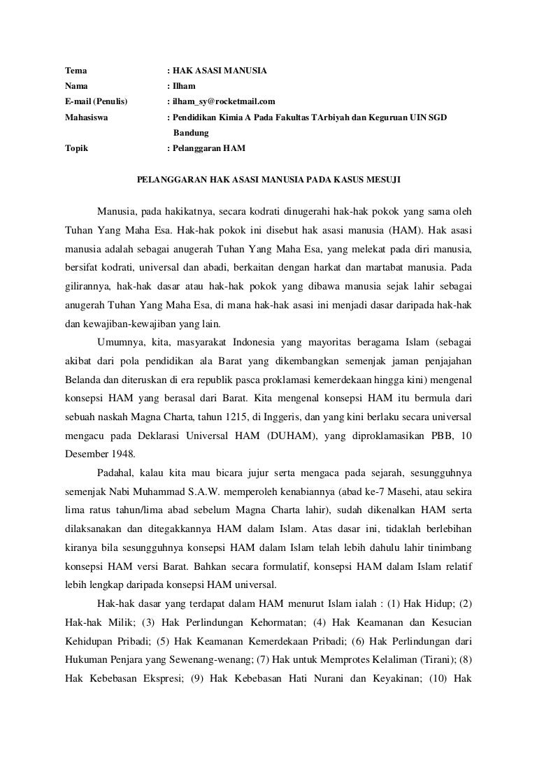 Artikel Pelanggaran Ham