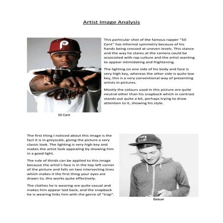 Artist image analysis