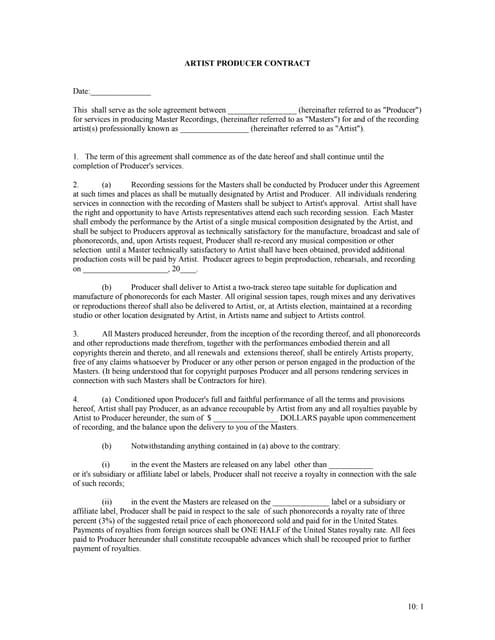 Studio Recording Contract | PDF