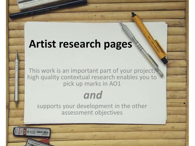 Artist research pages