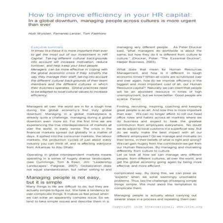 Managing people across cultures