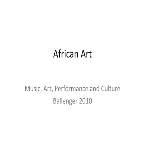 Art of Africa and African-American Artists