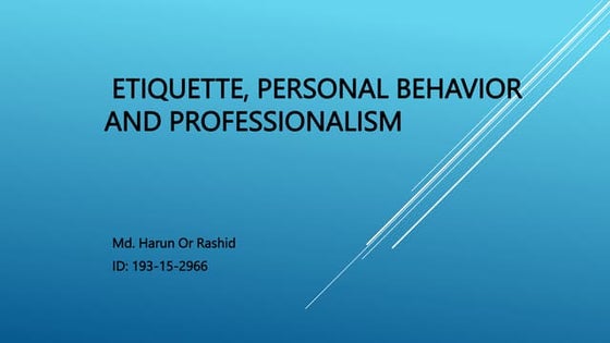 Business etiquettes(ppt) | PPT