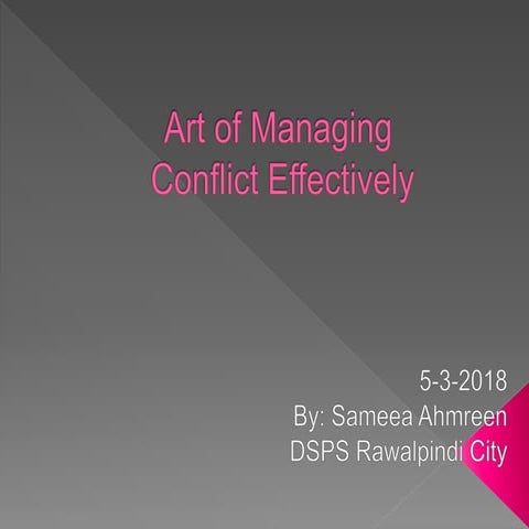 Art of managing conflict effectively stp