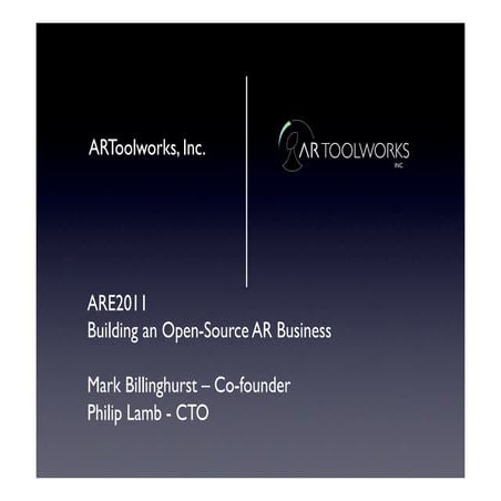 ARToolworks ARE 2011 Presentation