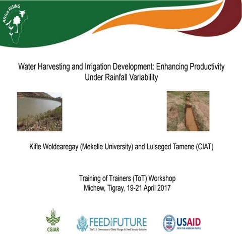 Water harvesting and irrigation development: Enhancing productivity under rai...