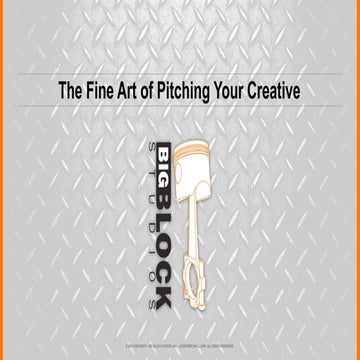 The Art Of The Creative Pitch