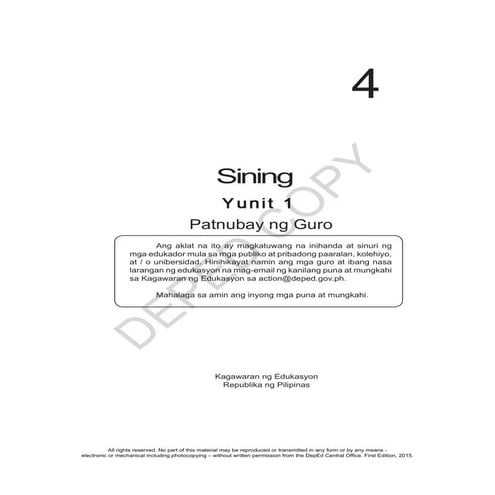 K TO 12 GRADE 4 TEACHER’S GUIDE IN ARTS (Q1-Q4)