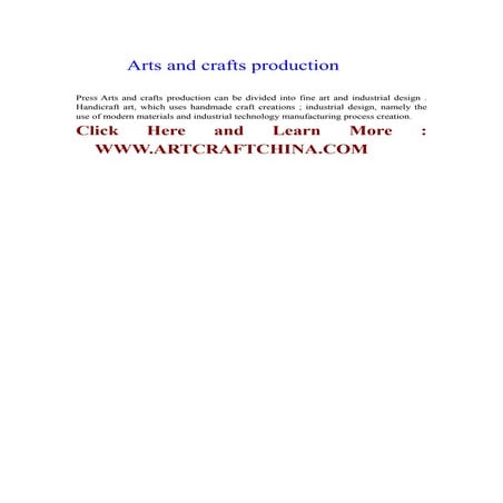 Arts and crafts production | DOC