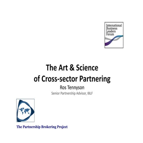 Art & science of cross sector partnerships
