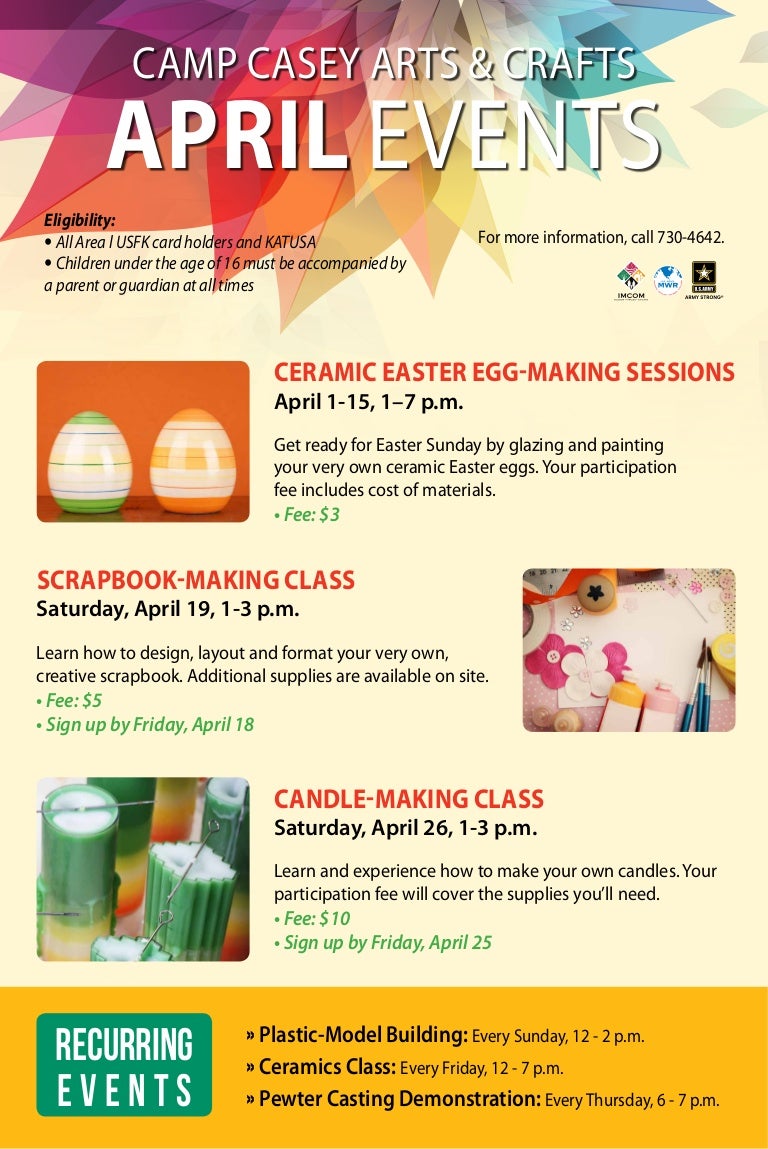 Arts & Crafts April 14 Events