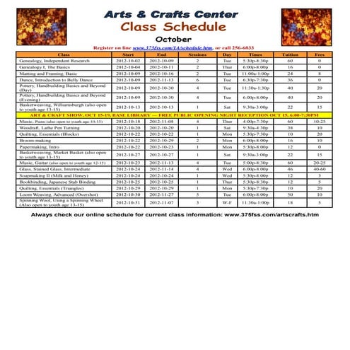 Arts & Crafts Center | PDF