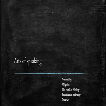 Arts of speaking
