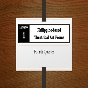 Theatre and performance arts on stage and on | PPTX