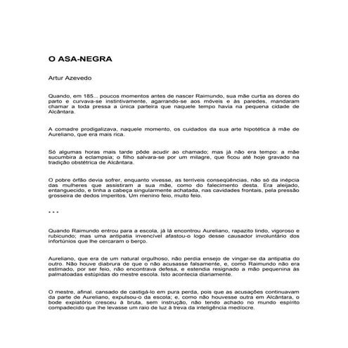 Artur azevedo   o asa-negra