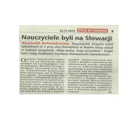 An article in a local newspaper