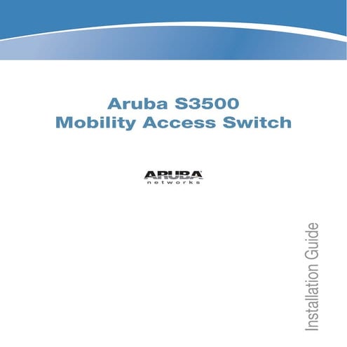 Aruba s3500 installation guide