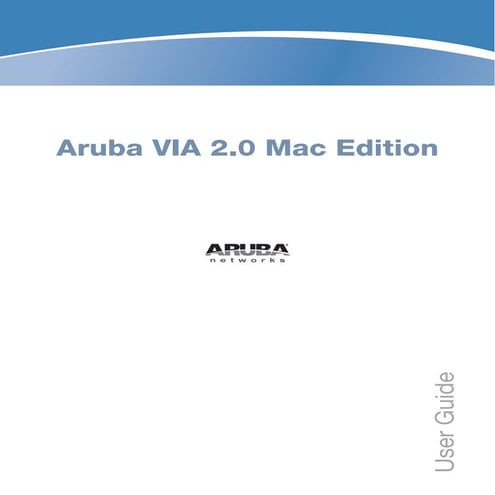 Aruba VIA 2.0 (Mac) User Guide