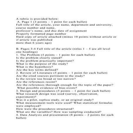 A rubric is provided below A. Page 1 (3 points – 1 point for ea.docx