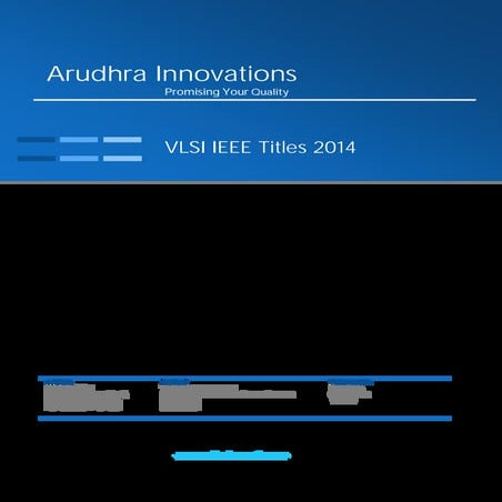 VLSI IEEE 2014 TITLES