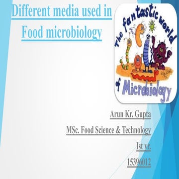 media used in food microbiology