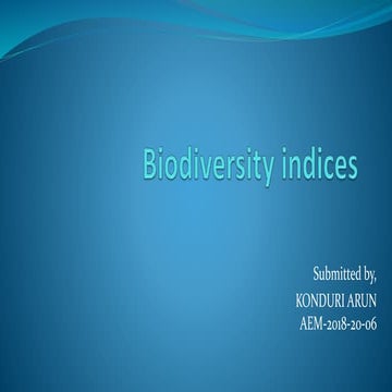  biodiversity indices