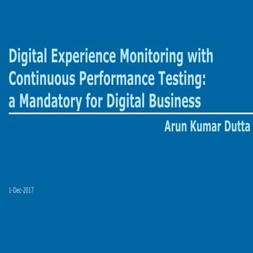 Arun Dutta: Digital Performance Monitoring