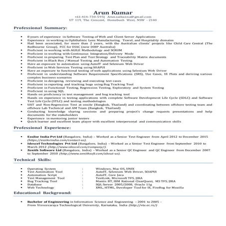 Arun kumar test analyst