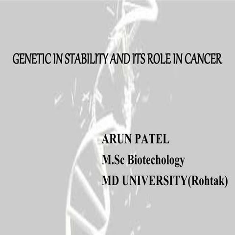 genetic in stability and its role in cancer 