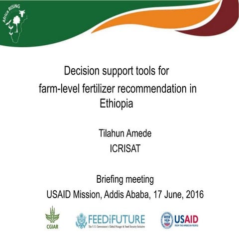 Decision support tools for farm-level fertilizer recommendation in Ethiopia