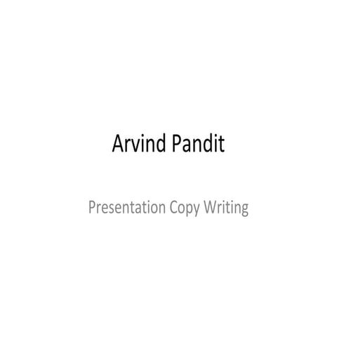 Arvind Pandit Design Tips | PPT