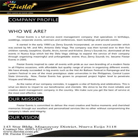 Arvin final fiestar events-company-profile-