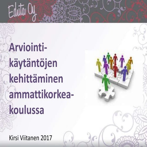 Arviointikäytäntöjen kehittäminen ammattikorkeakoulussa 2017