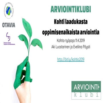 Arviointiklubi Kohtio-esitys 11.4.2019