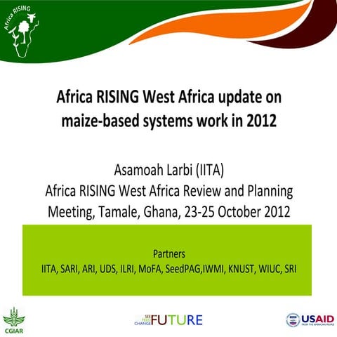 Africa RISING West Africa update on maize-based systems work in 2012