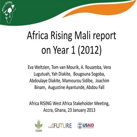 Africa RISING Mali report on Year 1 (2012)