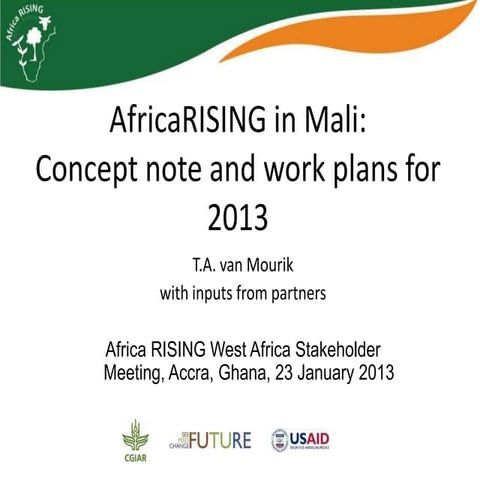Africa RISING in Mali: Concept note and work plans for 2013