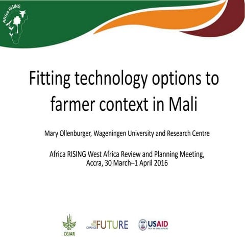 Fitting technology options to farmer context in Mali