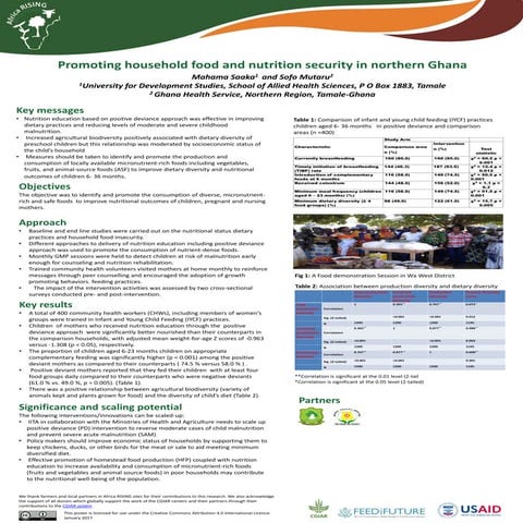 Promoting household food and nutrition security in northern Ghana